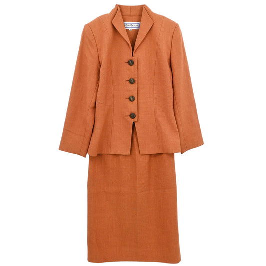 Yves Saint Laurent Setup Suit Jacket Skirt Brown #M