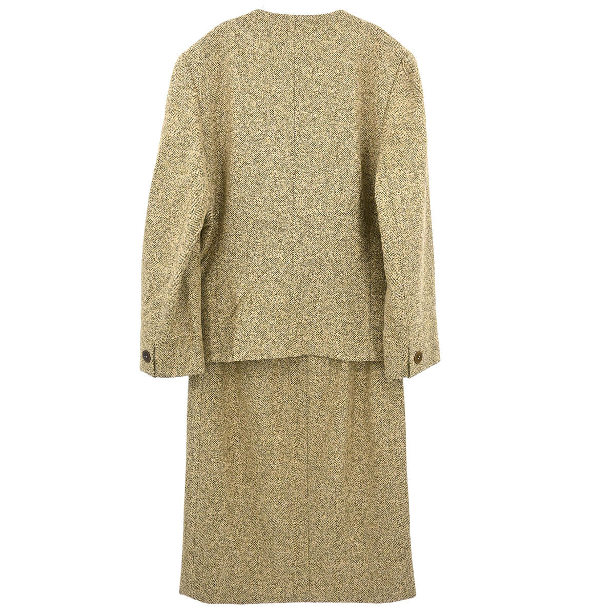 Celine Setup Suit Jacket Skirt Beige #38