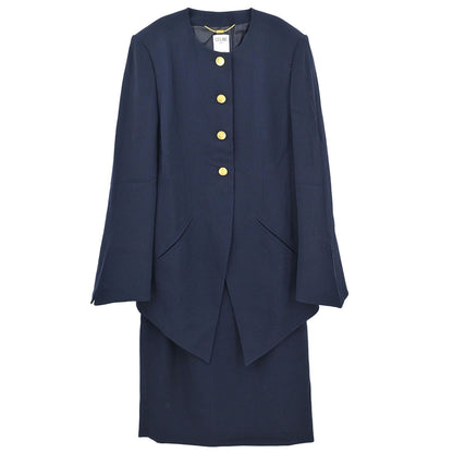 Celine Setup Suit Jacket Skirt Navy #40