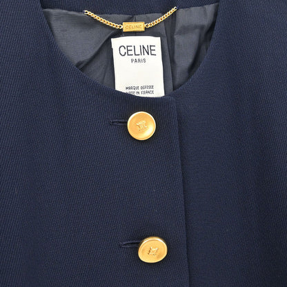 Celine Setup Suit Jacket Skirt Navy #40