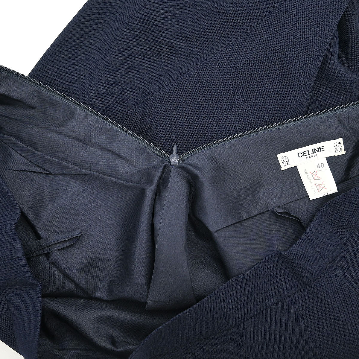 Celine Setup Suit Jacket Skirt Navy #40