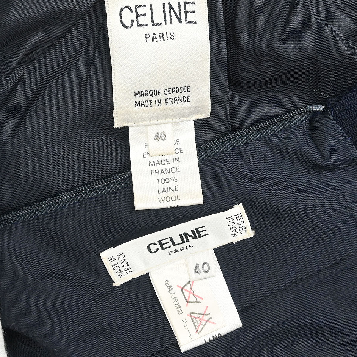 Celine Setup Suit Jacket Skirt Navy #40