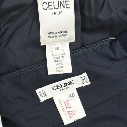 Celine Setup Suit Jacket Skirt Navy #40