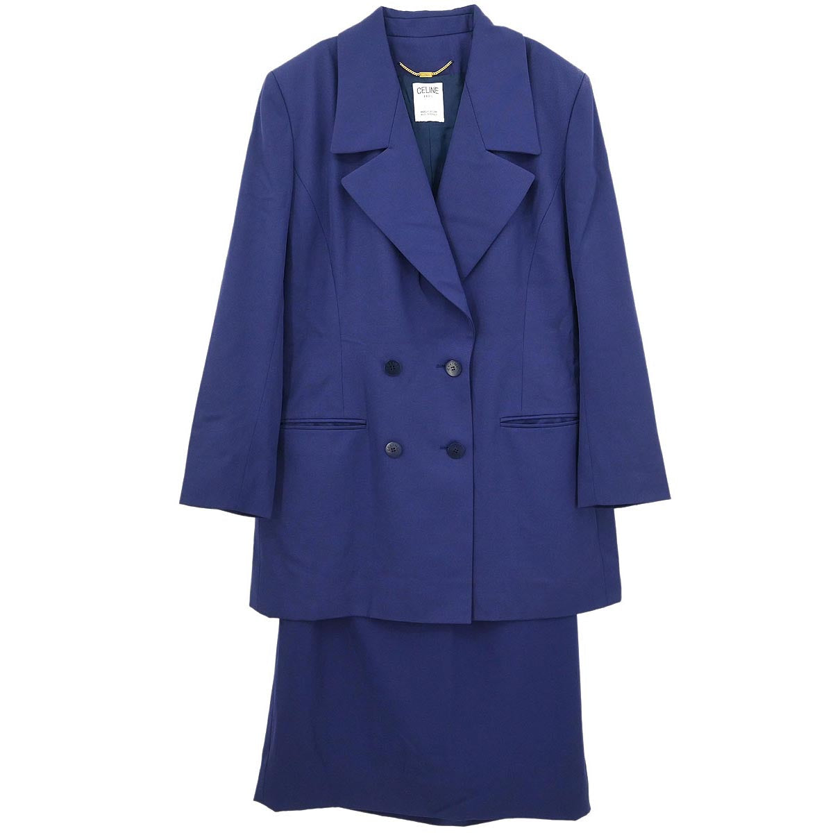 Celine Setup Suit Jacket Skirt Navy #44