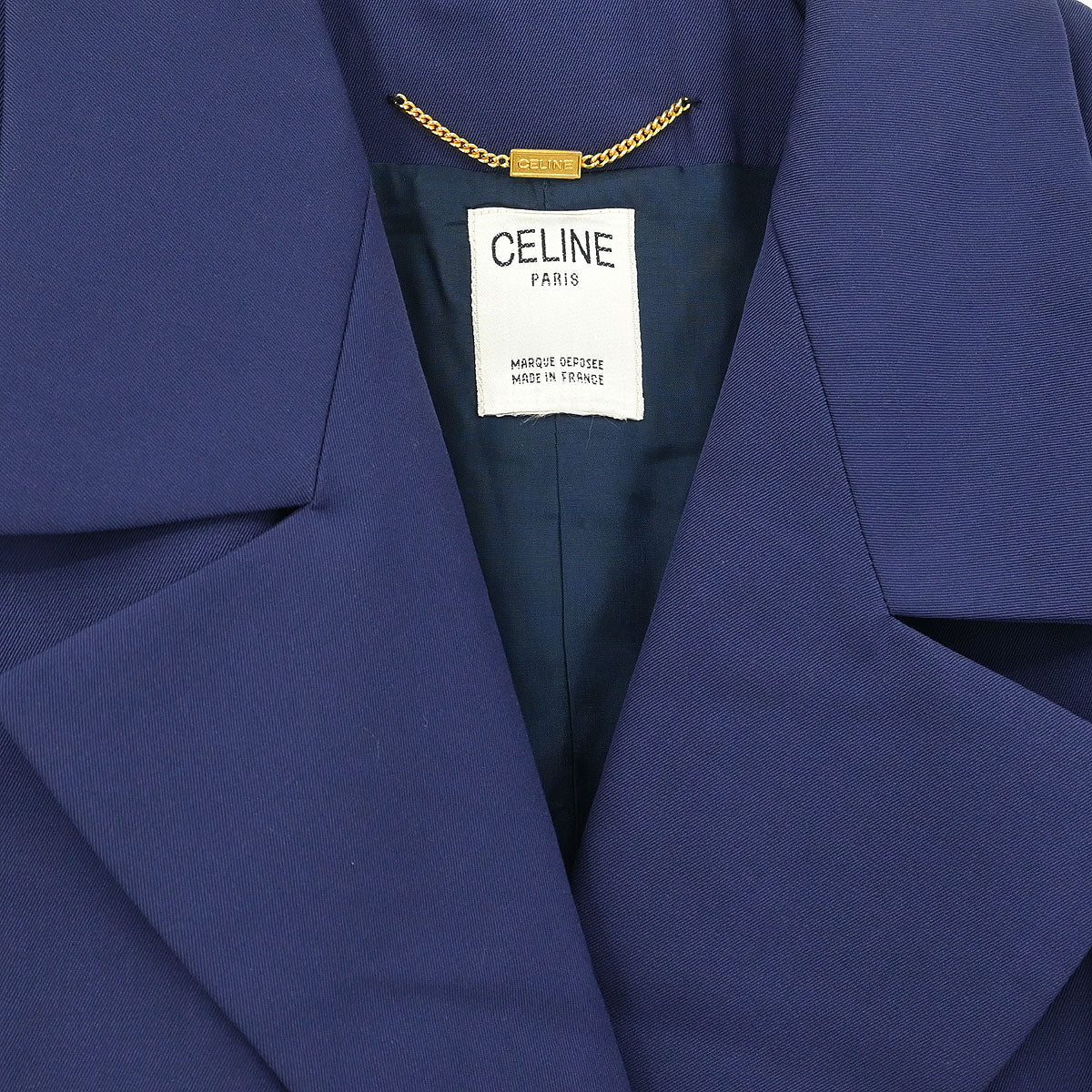 Celine Setup Suit Jacket Skirt Navy #44