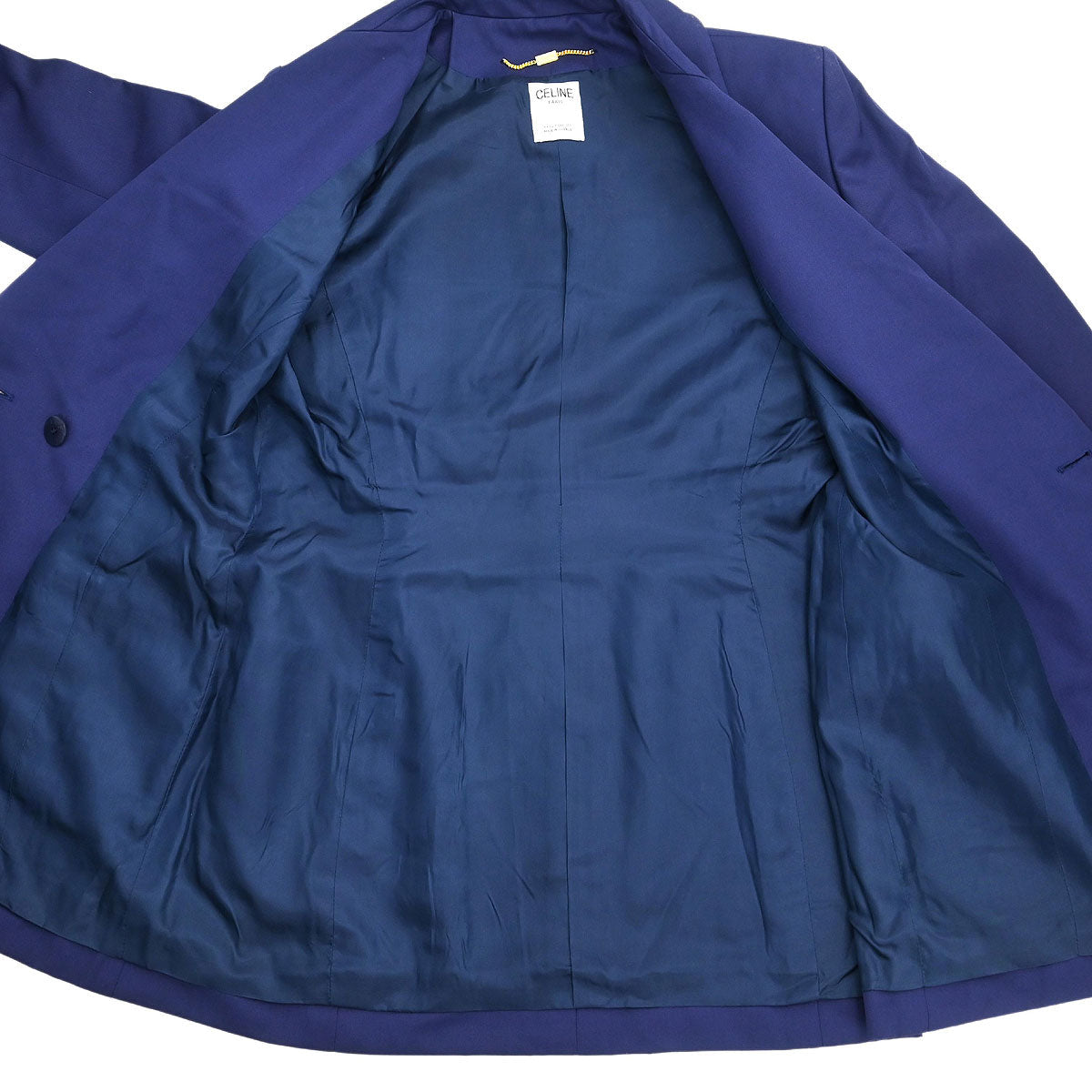Celine Setup Suit Jacket Skirt Navy #44