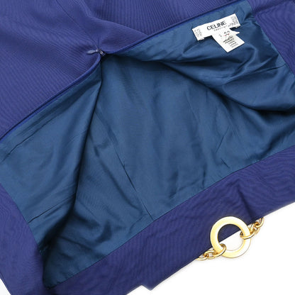 Celine Setup Suit Jacket Skirt Navy #44