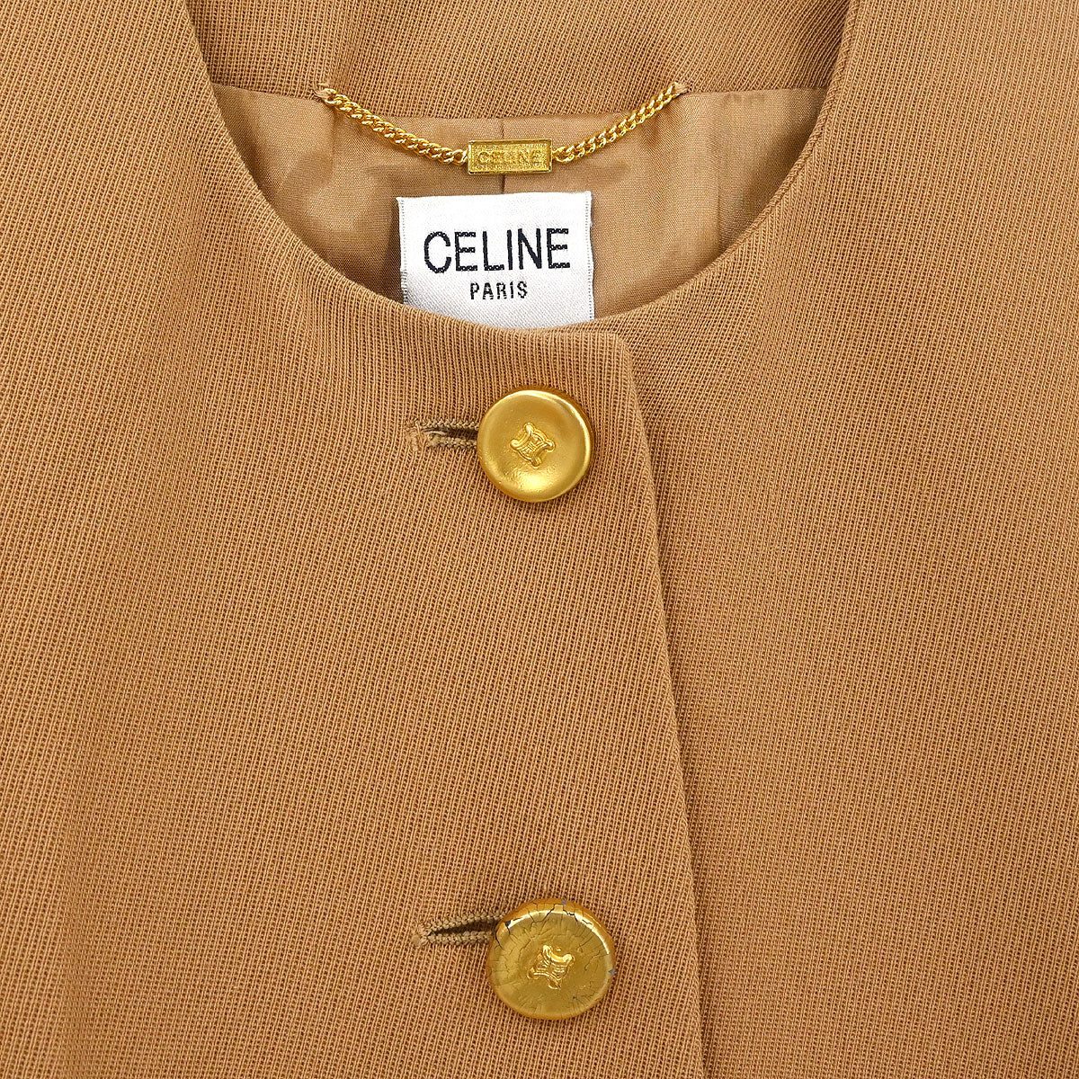 Celine Setup Suit Jacket Skirt Brown #36