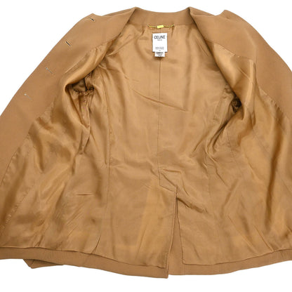 Celine Setup Suit Jacket Skirt Brown #36
