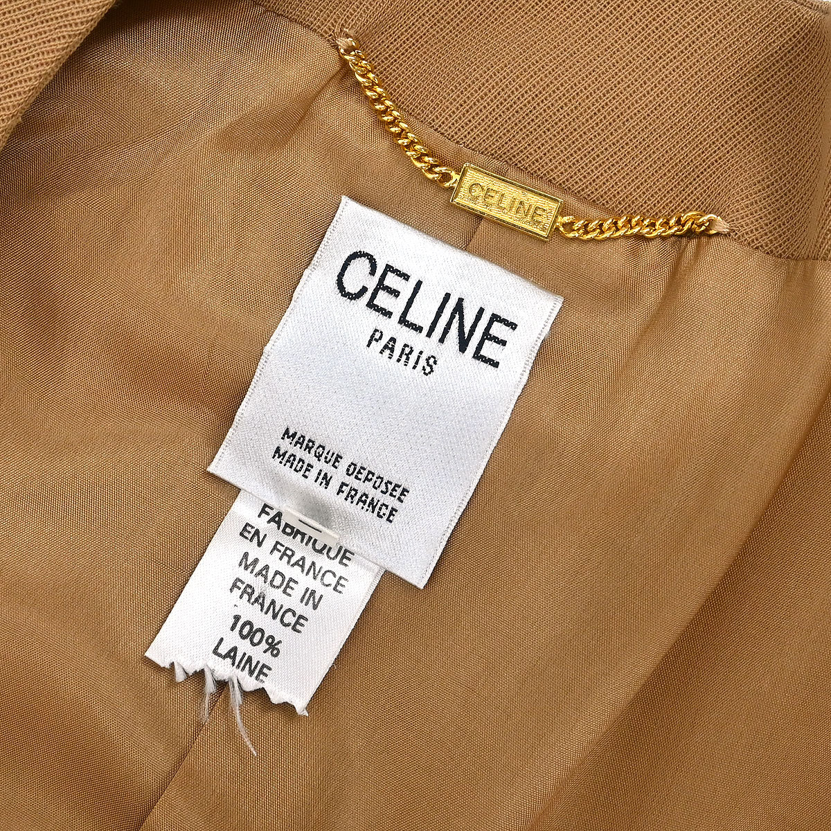 Celine Setup Suit Jacket Skirt Brown #36