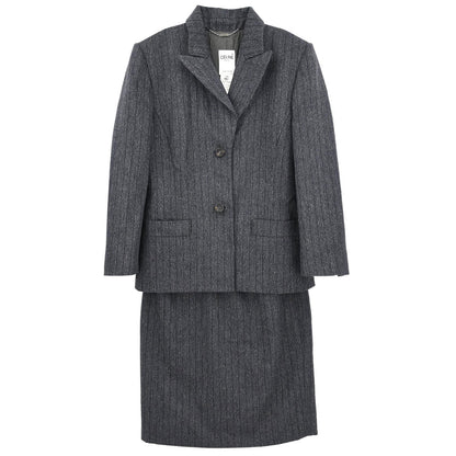 Celine Setup Suit Jacket Skirt Gray #38