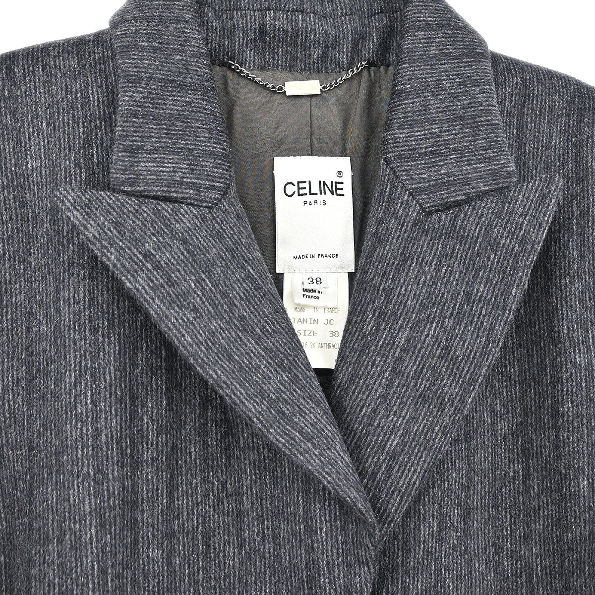 Celine Setup Suit Jacket Skirt Gray #38