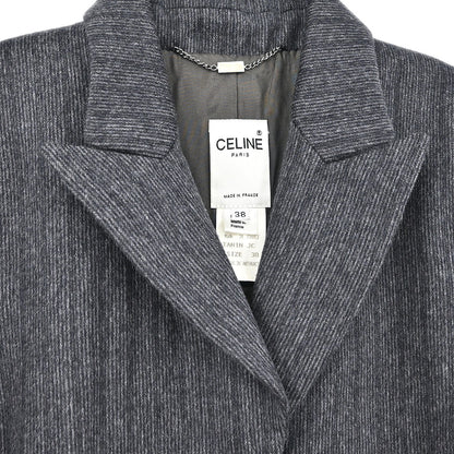 Celine Setup Suit Jacket Skirt Gray #38