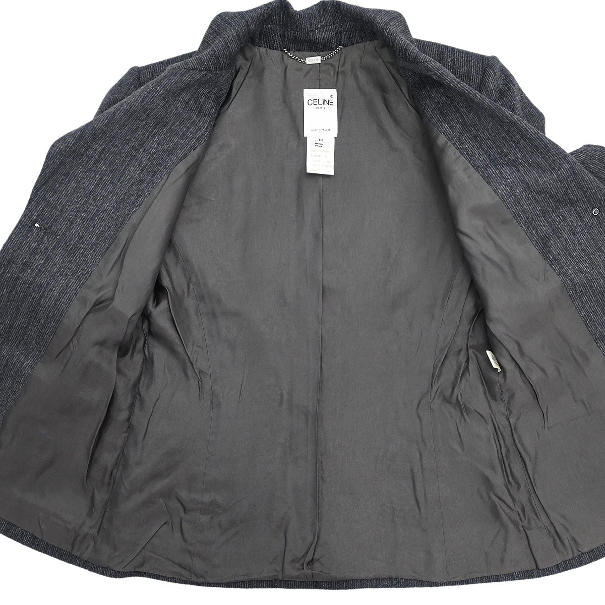 Celine Setup Suit Jacket Skirt Gray #38