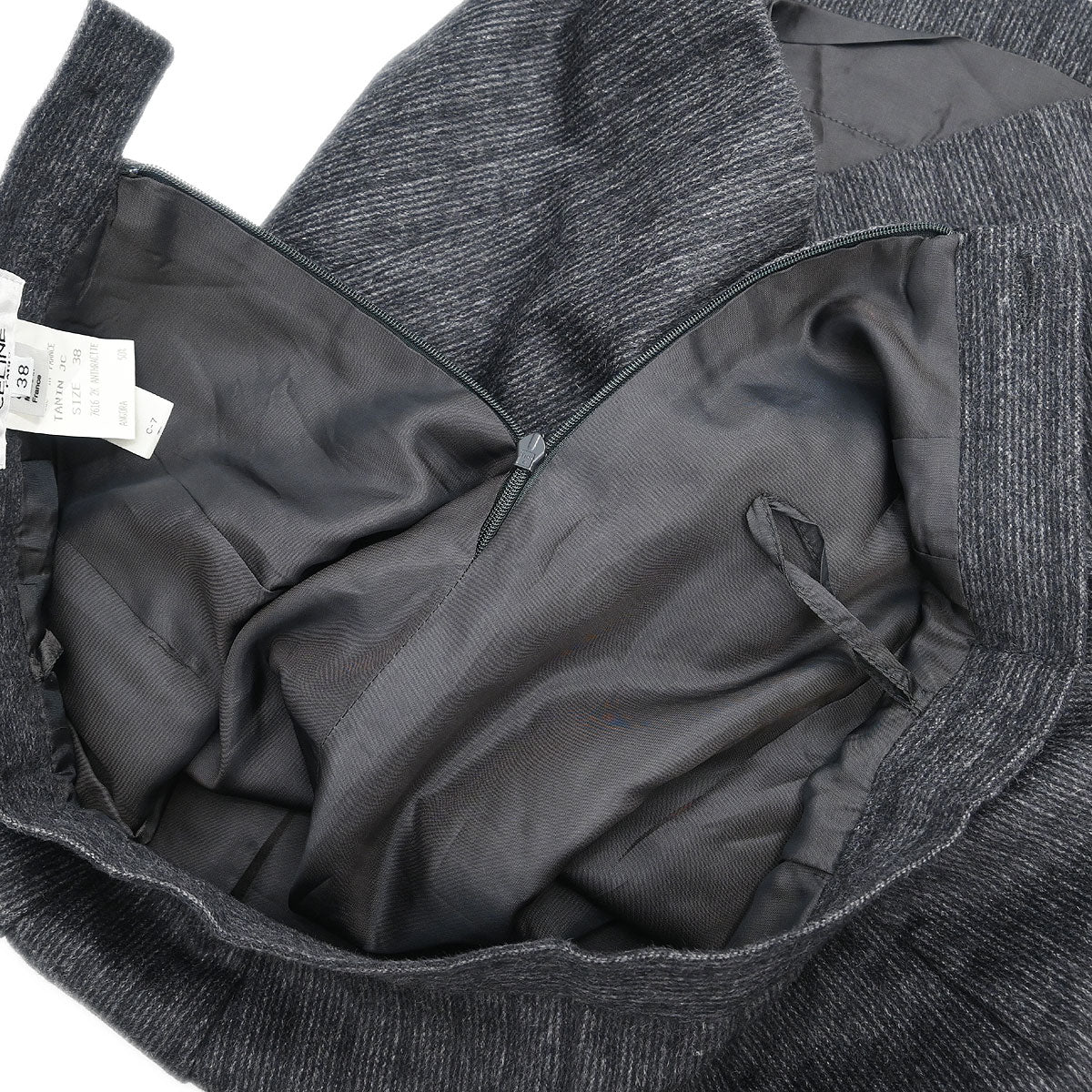 Celine Setup Suit Jacket Skirt Gray #38