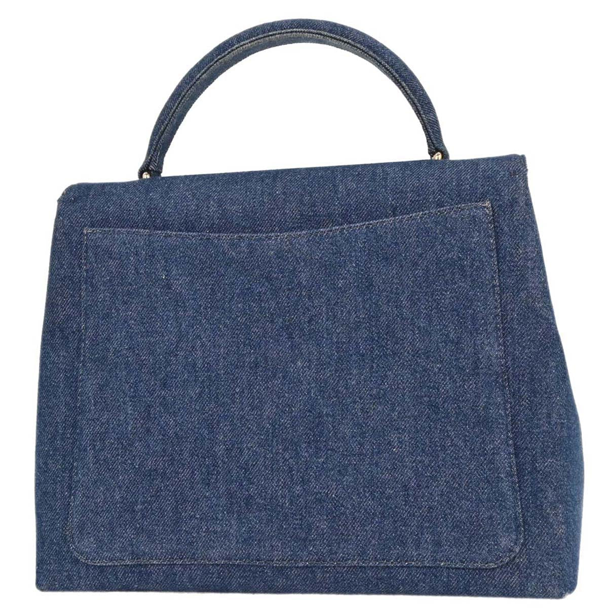 Chanel 1997-1999 Blue Denim Top Handle Handbag