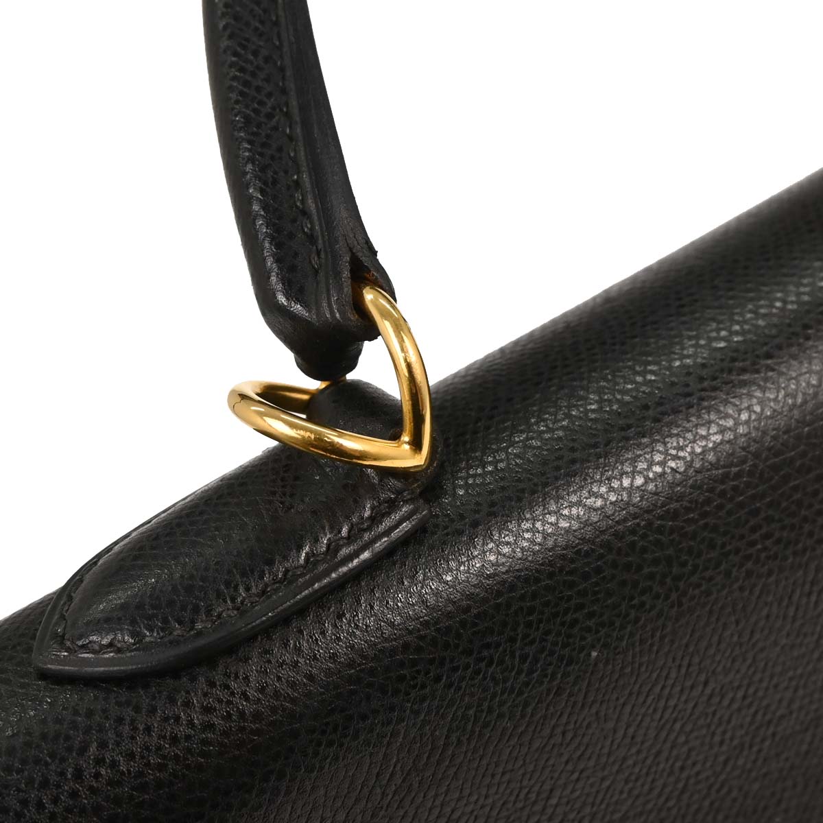 Hermes Black Courchevel Kelly 35 Sellier 2way Shoulder Handbag