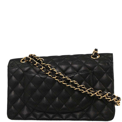 Chanel 2006-2008 Black Caviar Medium Classic Double Flap Shoulder Bag