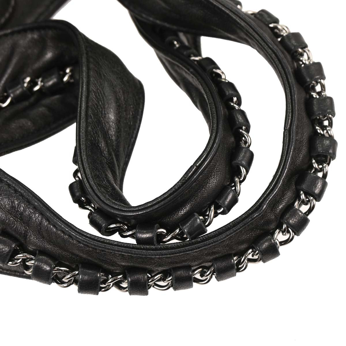 Chanel 2005-2006 Black Lambskin Luxury Chain Around Hobo Bag