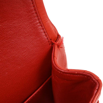 Chanel 1991-1994 Red Lambskin Medium Classic Double Flap Shoulder Bag