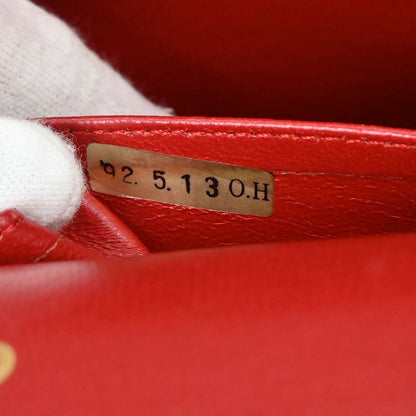Chanel 1991-1994 Red Lambskin Medium Classic Double Flap Shoulder Bag
