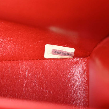Chanel 1991-1994 Red Lambskin Medium Classic Double Flap Shoulder Bag