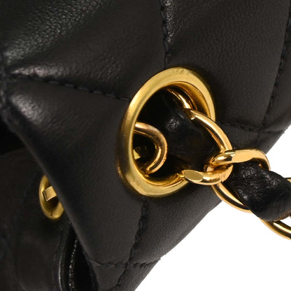 Chanel Black Lambskin Mini Classic Square Flap Shoulder Bag