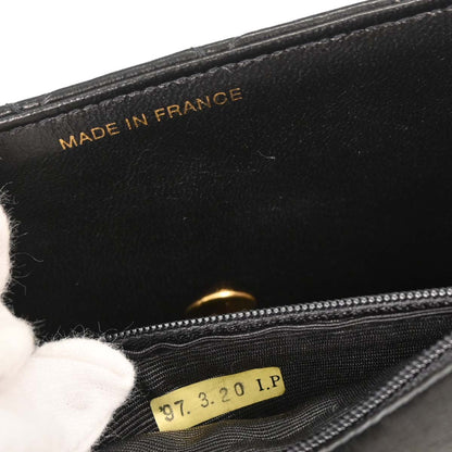 Chanel Black Lambskin Mini Classic Square Flap Shoulder Bag