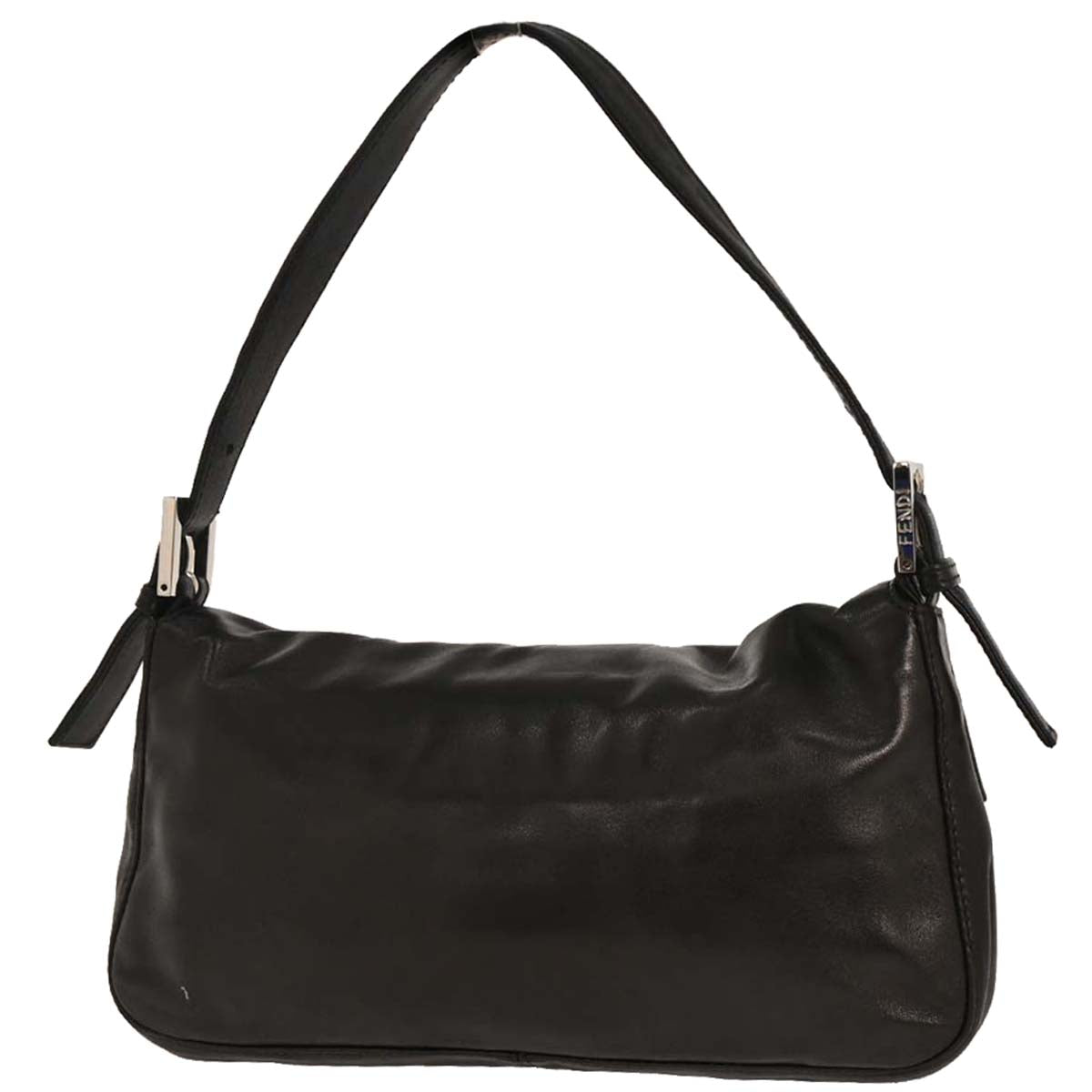 Fendi Black Leather Baguette Handbag