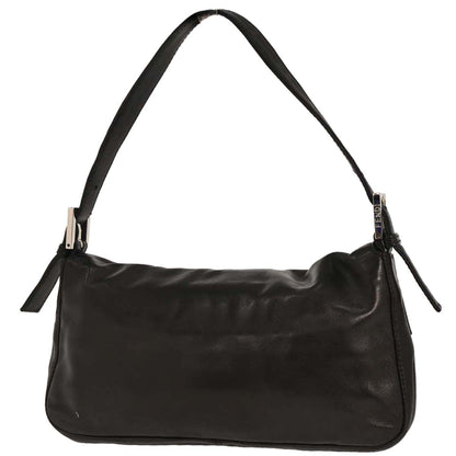 Fendi Black Leather Baguette Handbag