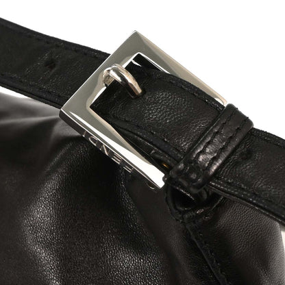 Fendi Black Leather Baguette Handbag
