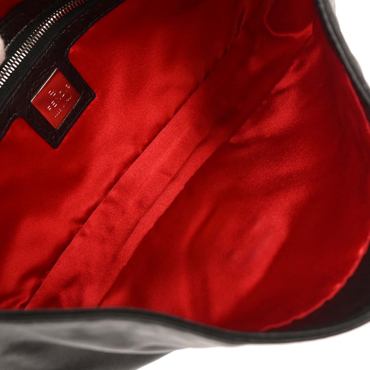 Fendi Black Leather Baguette Handbag