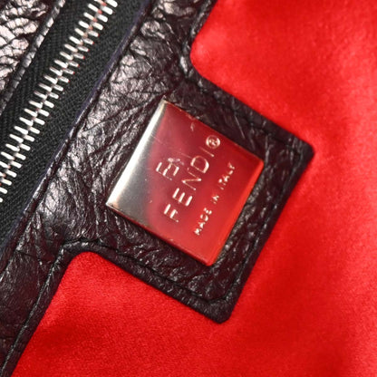 Fendi Black Leather Baguette Handbag