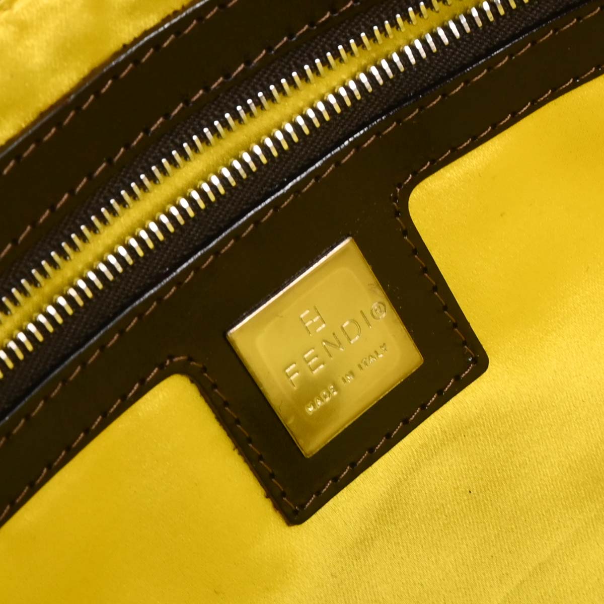 Fendi Navy Denim Beaded Baguette Handbag