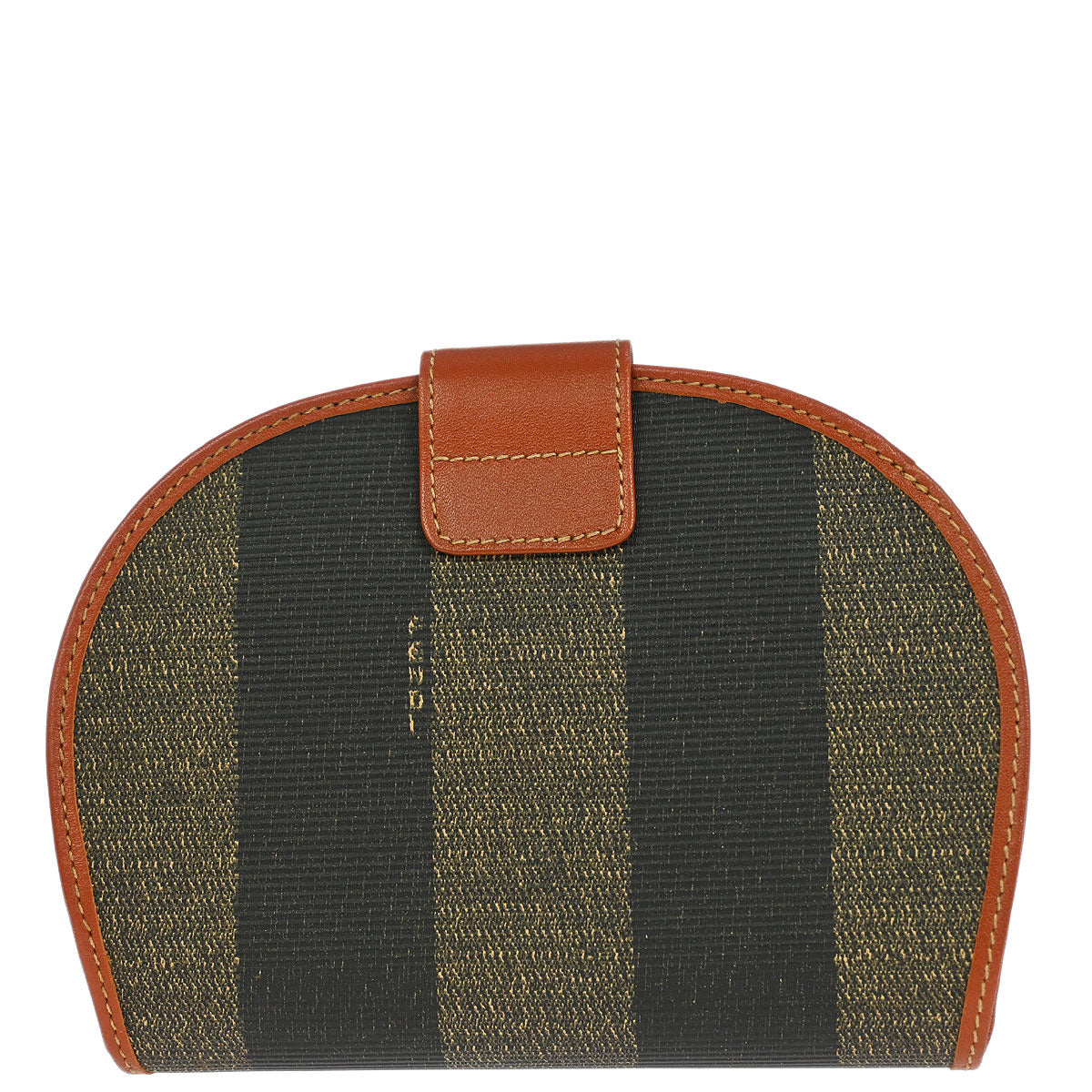 Fendi Black Brown Pequin Wallet Purse
