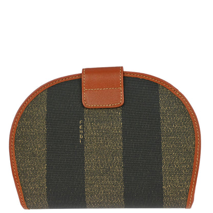 Fendi Black Brown Pequin Wallet Purse