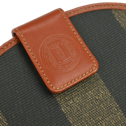 Fendi Black Brown Pequin Wallet Purse