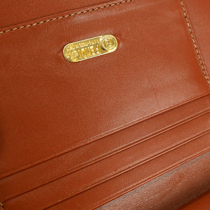 Fendi Black Brown Pequin Wallet Purse