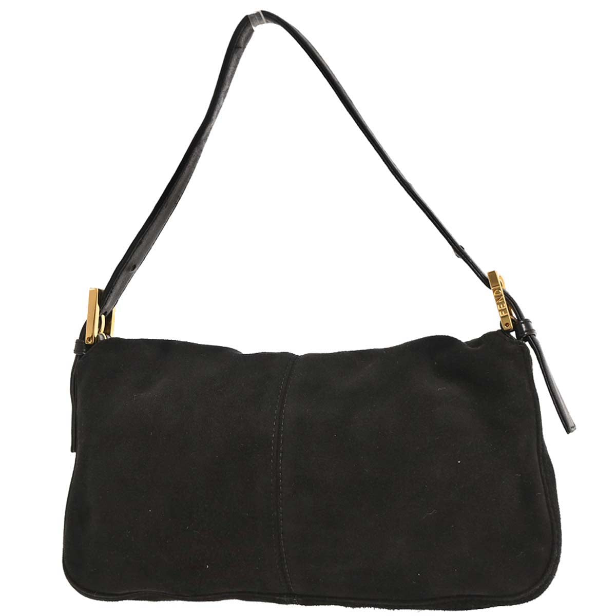 Fendi Black Suede Baguette Handbag
