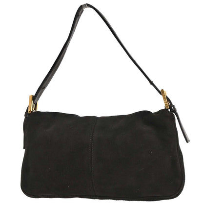 Fendi Black Suede Baguette Handbag