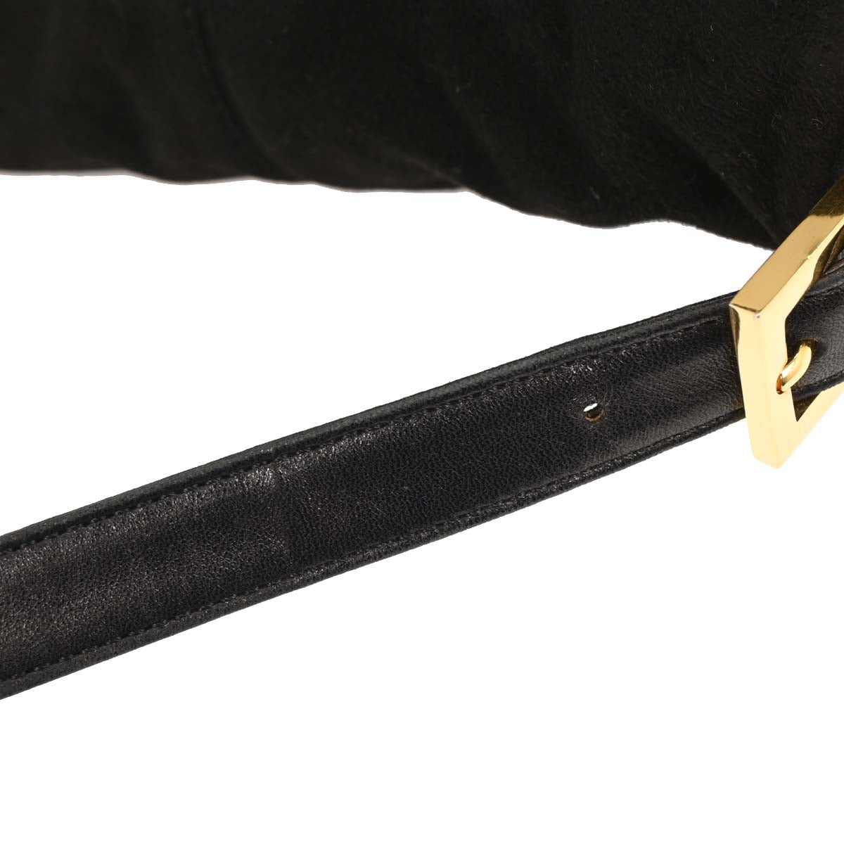 Fendi Black Suede Baguette Handbag