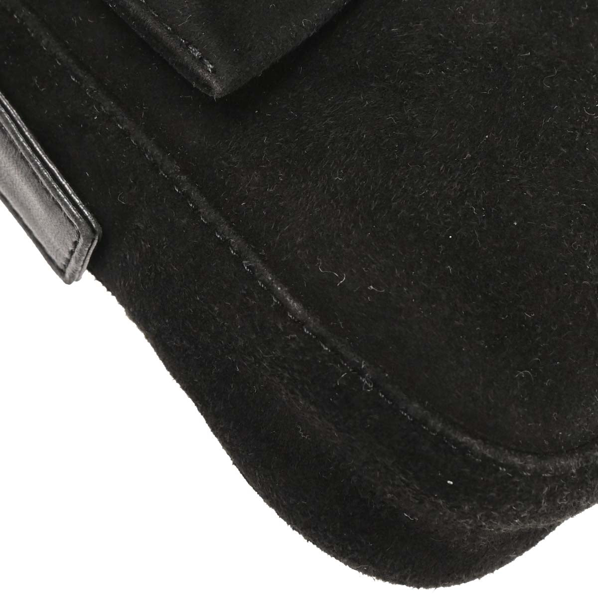 Fendi Black Suede Baguette Handbag