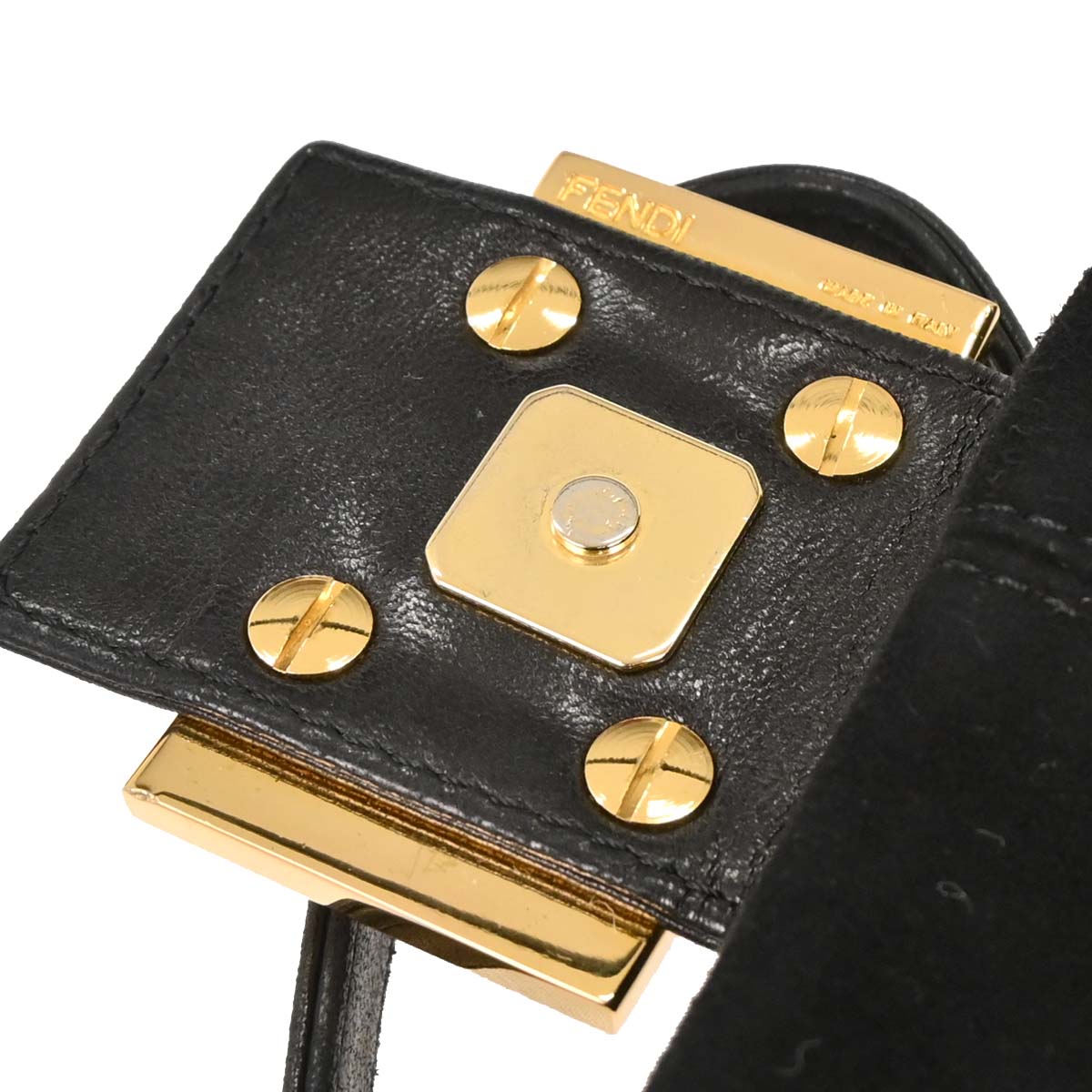 Fendi Black Suede Baguette Handbag