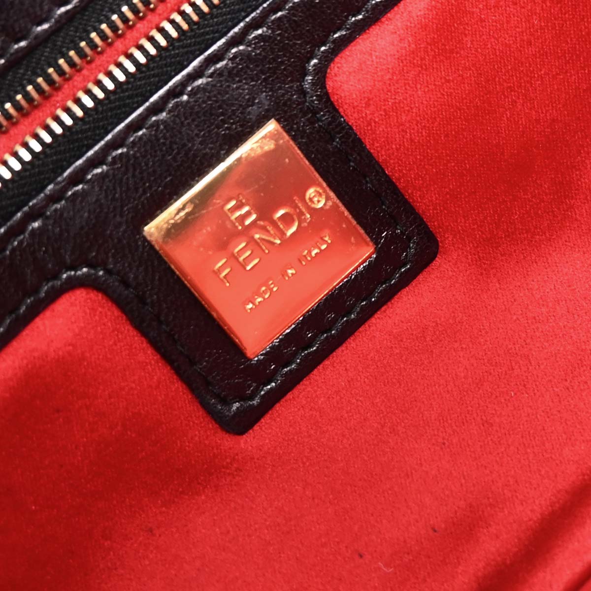 Fendi Black Suede Baguette Handbag