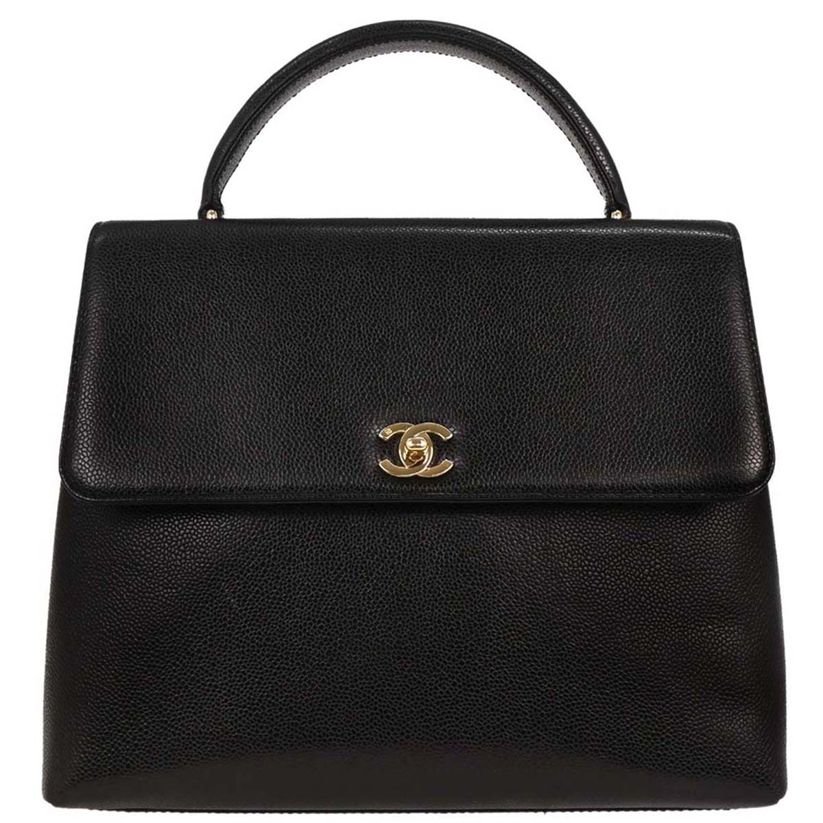 Chanel Black Caviar Top Handle Handbag
