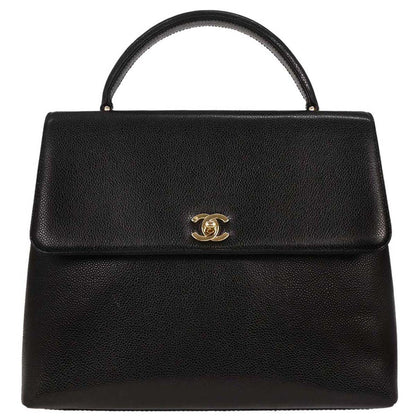 Chanel Black Caviar Top Handle Handbag