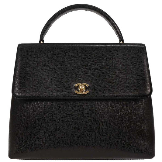 Chanel Black Caviar Top Handle Handbag