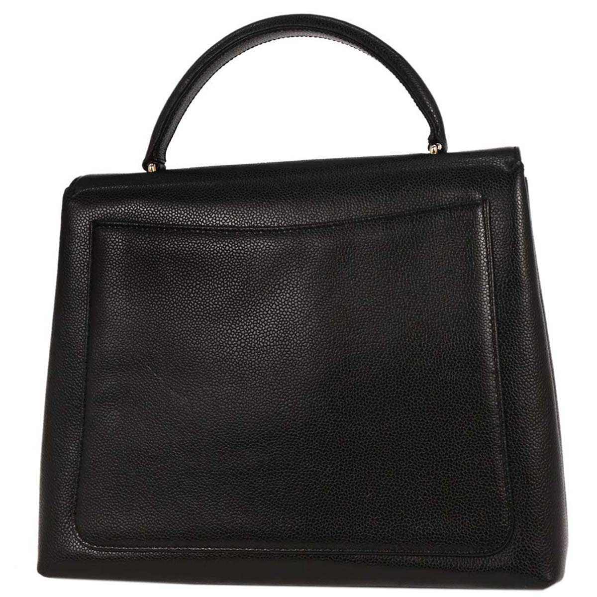 Chanel Black Caviar Top Handle Handbag