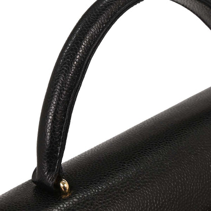 Chanel Black Caviar Top Handle Handbag