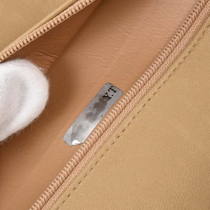 Chanel 1996-1997 Beige Lambskin Medium Classic Double Flap Shoulder Bag